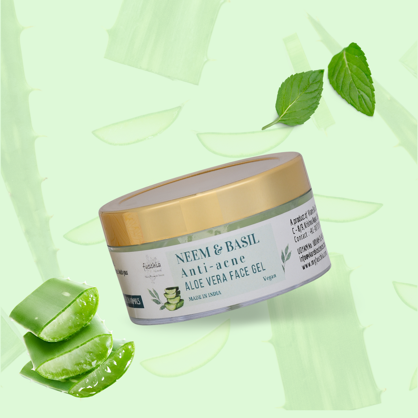 Fuschia Anti Acne Face Gel | Neem & Basil