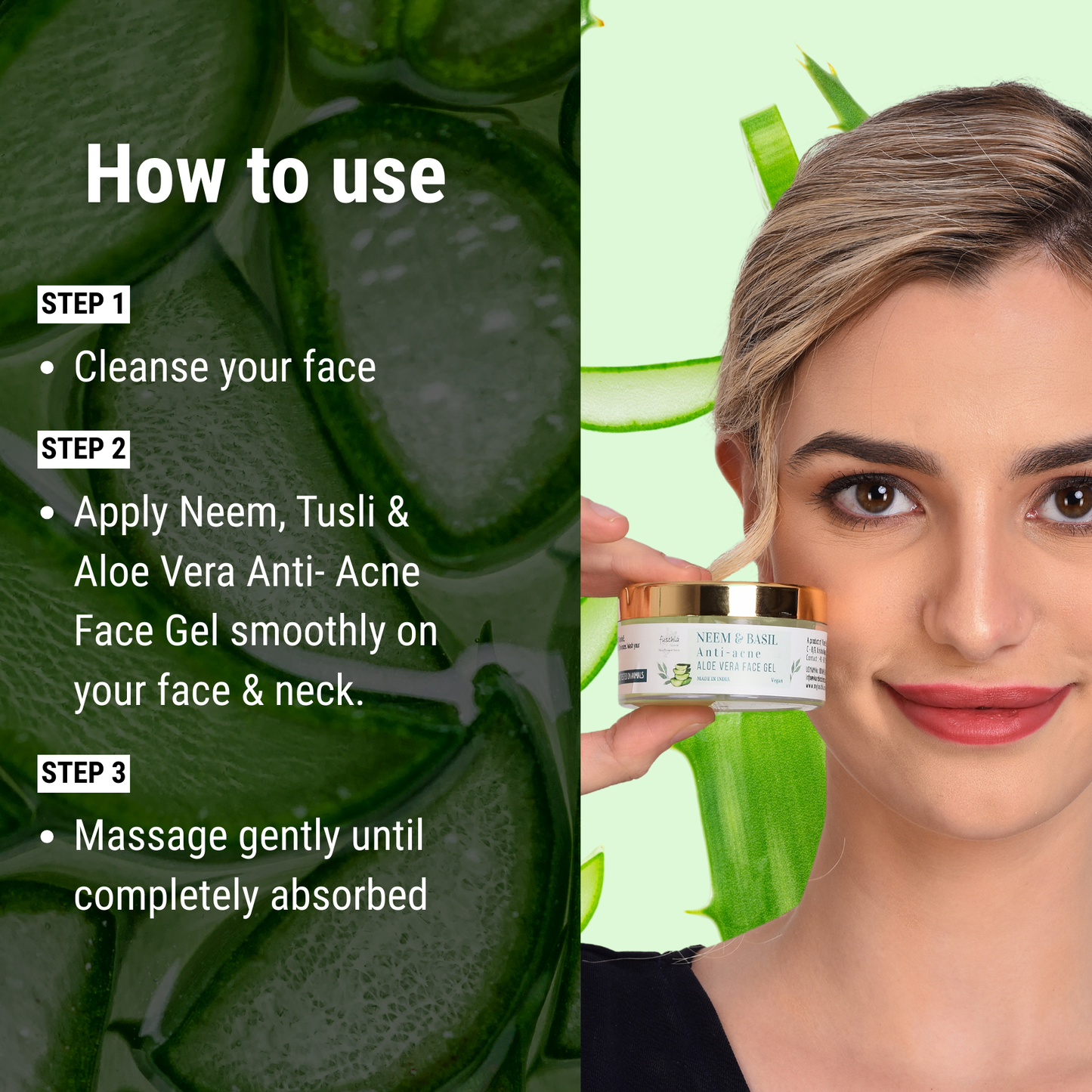 Fuschia Anti Acne Face Gel | Neem & Basil