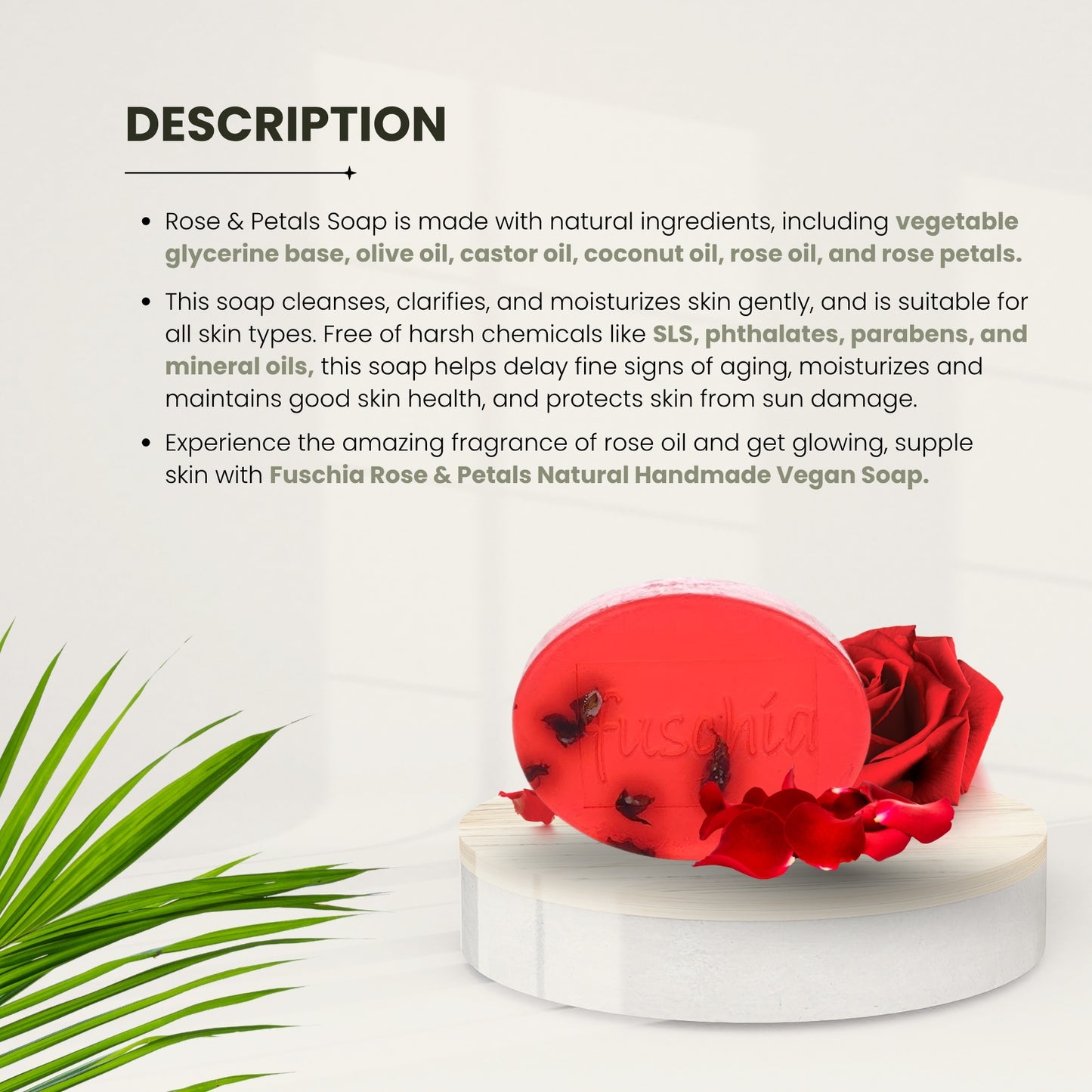 Vegan Handmade Rose Petals Soap