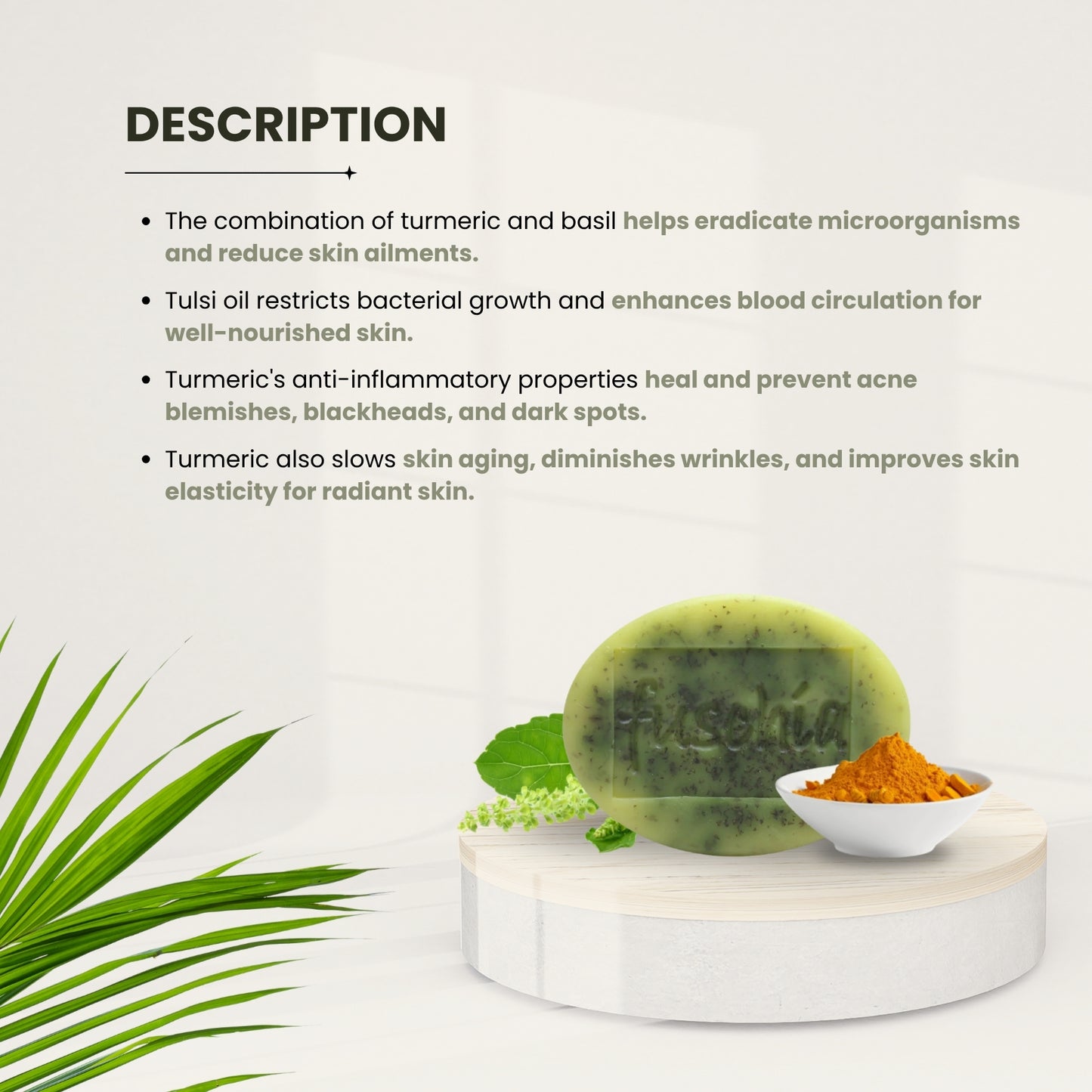 Vegan Handmade Haldi Tulsi Soap