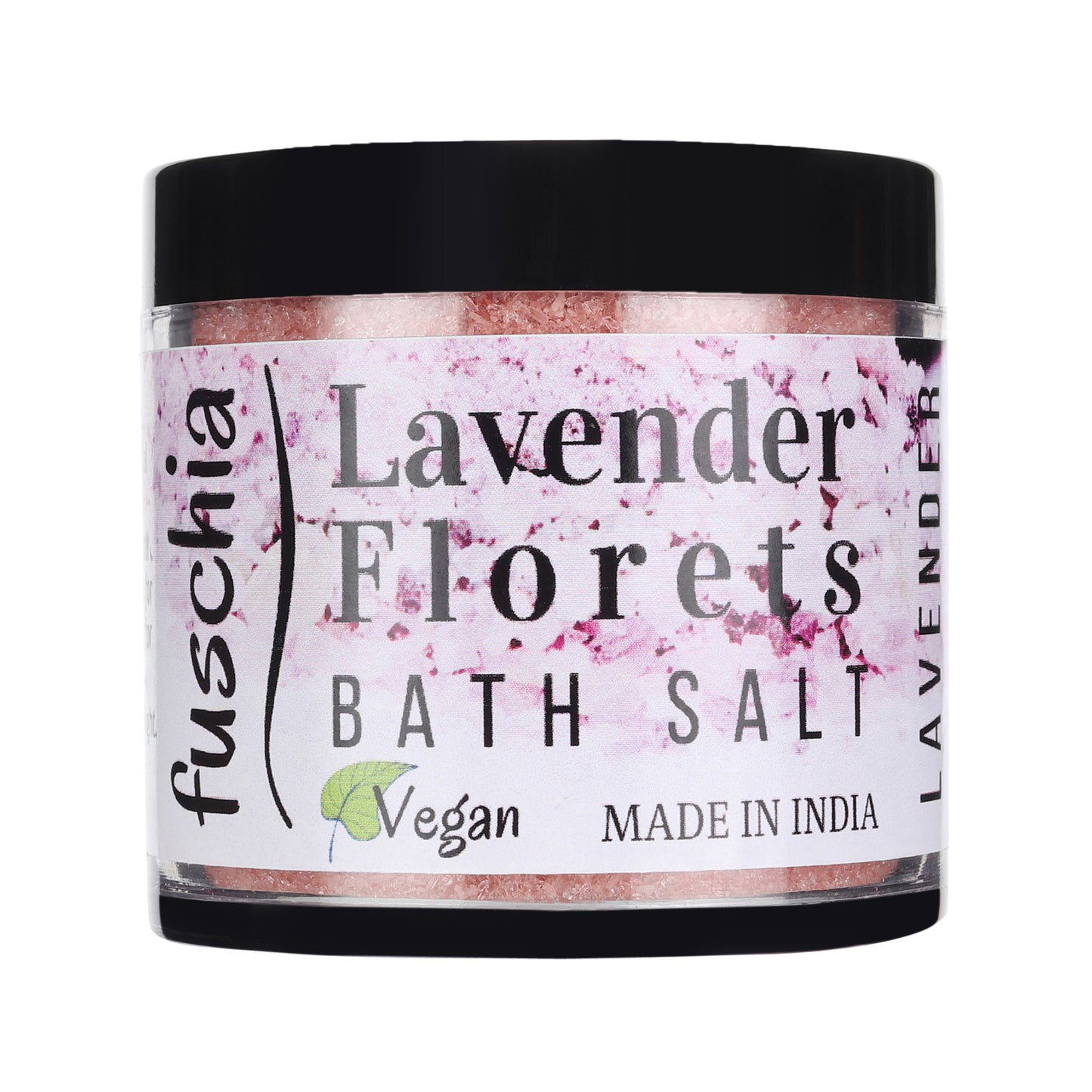 Fuschia Lavender Florets Bath Salt |100gms |Body & Foot Spa, Calming, Relaxing, Muscle Pain Relief, Aromatherapy | Pure & Natural | Sea Salt, Lavender Essential Oil & Vitamin E | Lavender Bath Salt