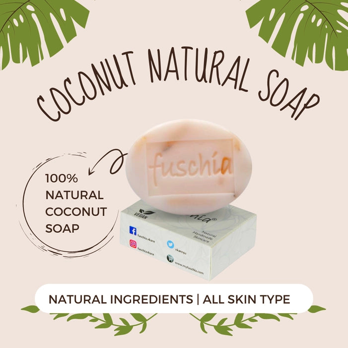 Fuschia Coconut Natural Handmade Herbal Soap | For Healthy Skin | Soap with Essential Oils | Suitable for All Skin Types | Suitable for Kids also